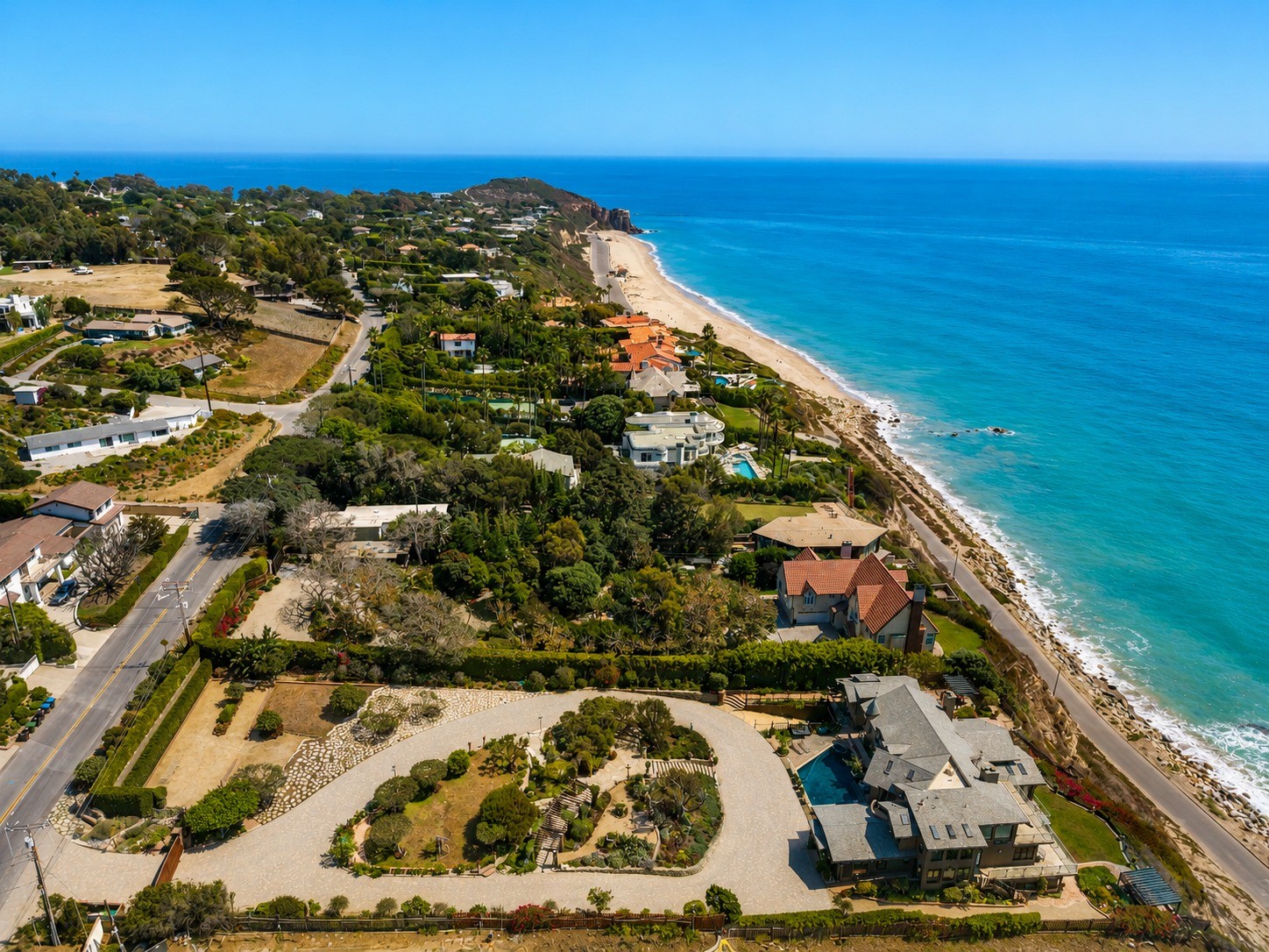 Aerial coastline view